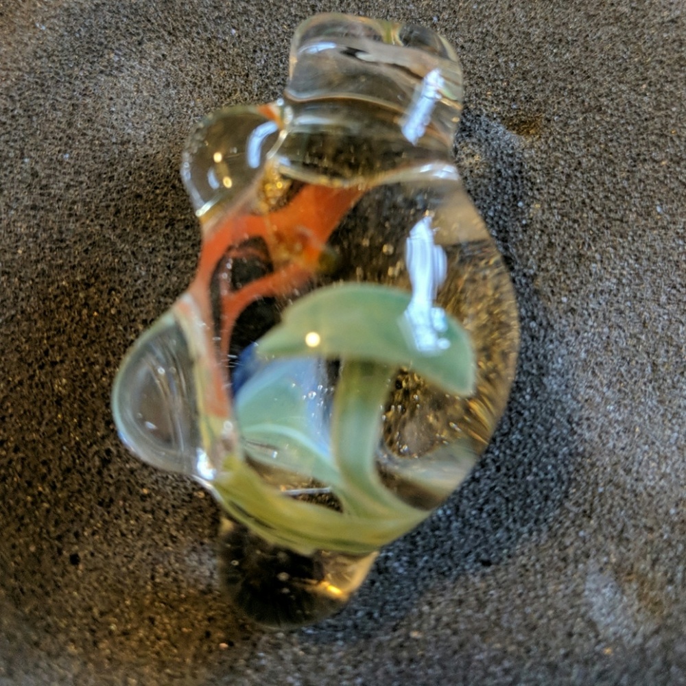 Hand blown mushroom pendant